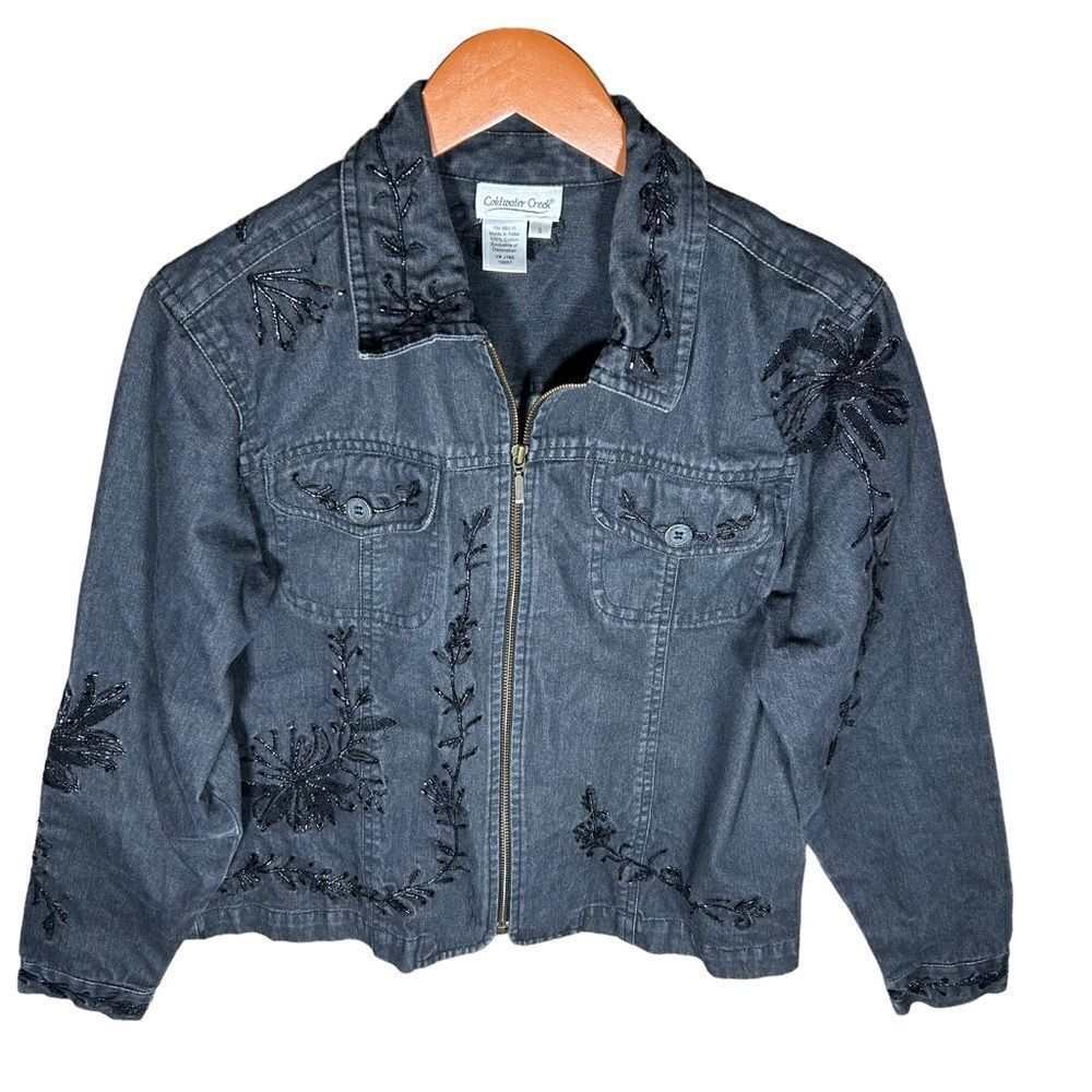 Coldwater Creek Black Denim Jacket Size S, SKU: 124-4408